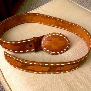 Chevrolet Hand Tooled Leather Belt 1982